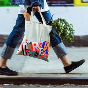 NWOT J Crew x Greg Lamarche graffiti canvas tote